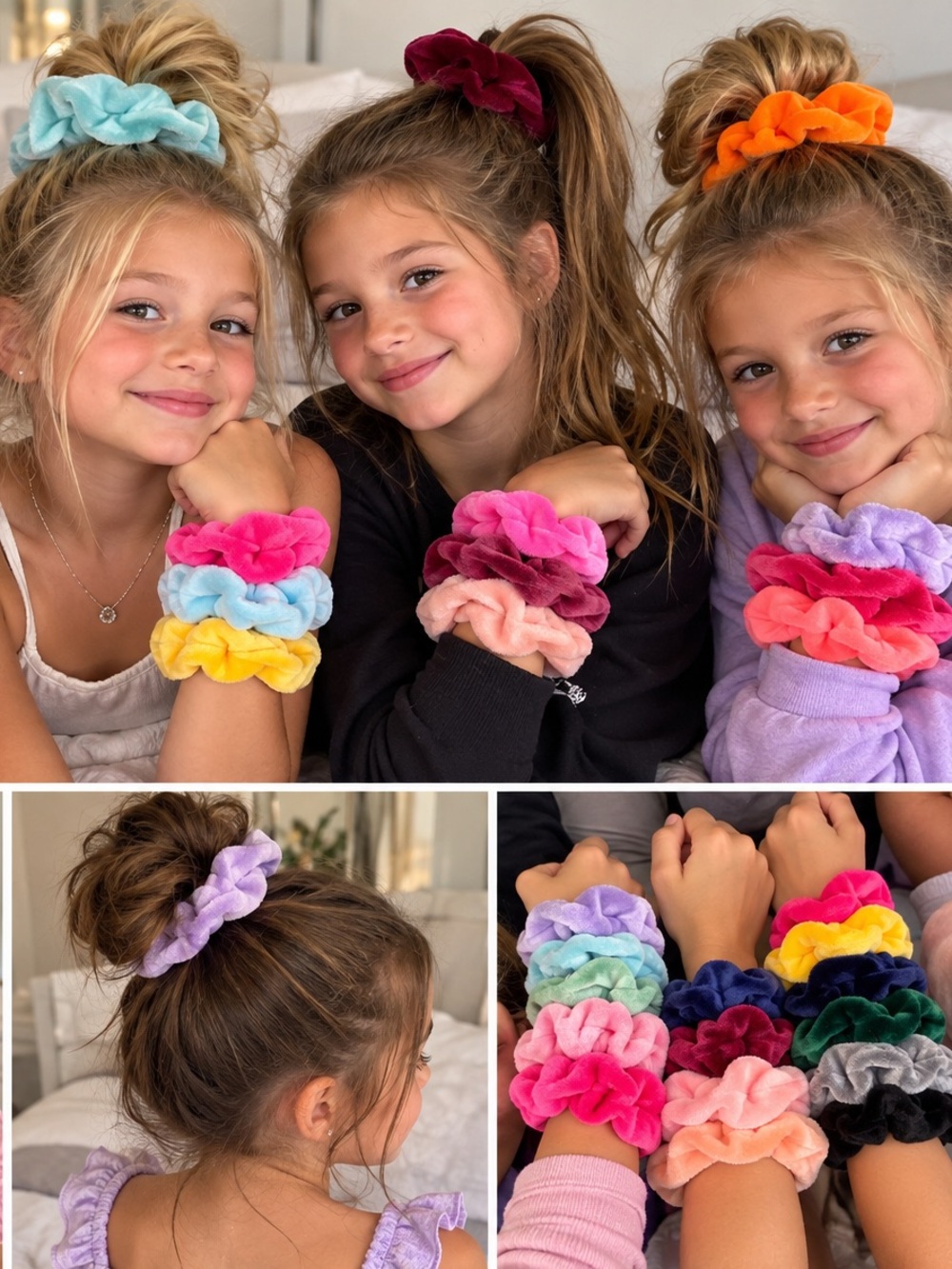 SCRUNCHEE MANIA! 🌈 Velvet Scrunchies 35 PACK Multicolor Rainbow Hair Ties
